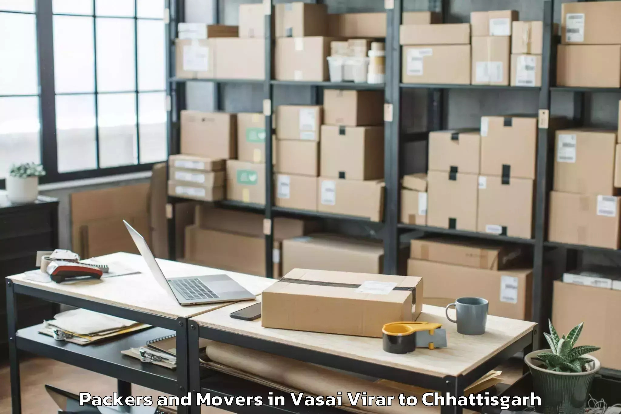 Hassle-Free Vasai Virar to Magneto The Mall Raipur Packers And Movers